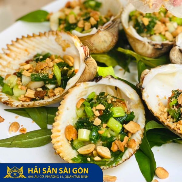sò dương nướng mỡ hành