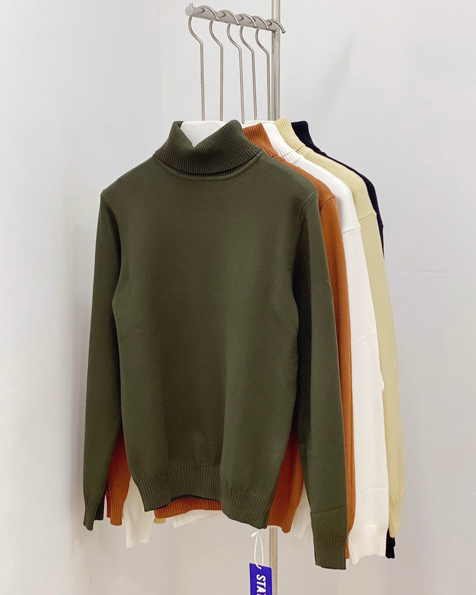  ÁO 832 XANH RÊU HIGHNECK SWEATER 