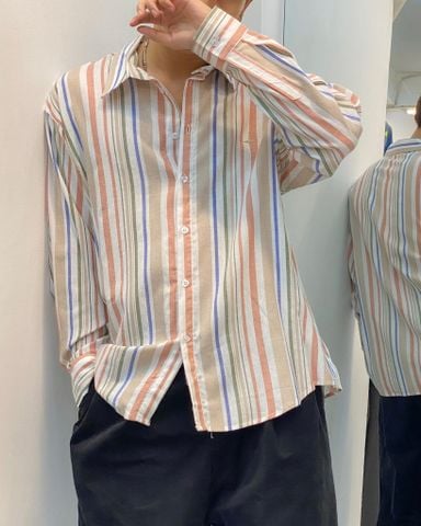  ÁO SƠ MI 3119 KẺ CAM XANH 