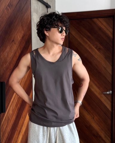  TANK TOP 833 XÁM ĐEN 