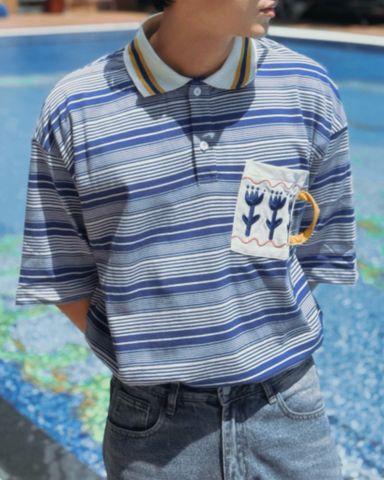  ÁO POLO 060 KẺ XANH 