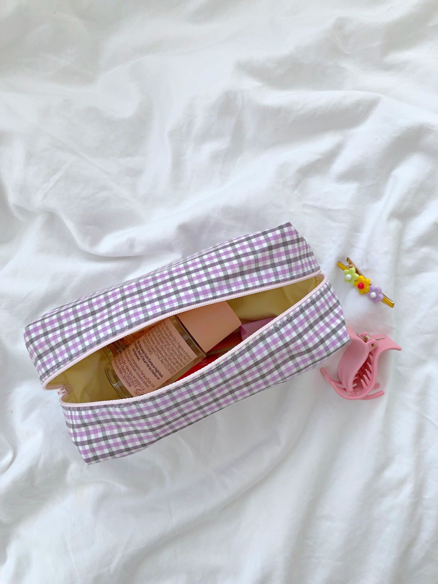 Túi Đựng Lum La - Caro Tím