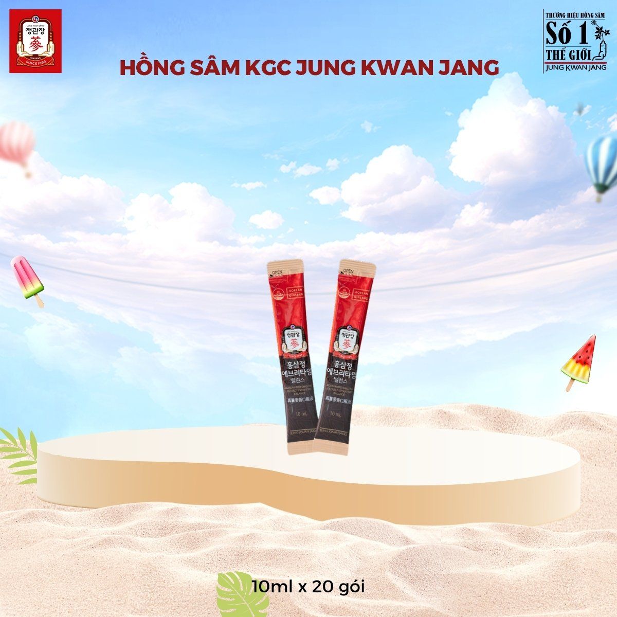  Tinh Chất Hồng Sâm Pha Sẵn KGC Extract Everytime Balance 10ml x 20 Gói 