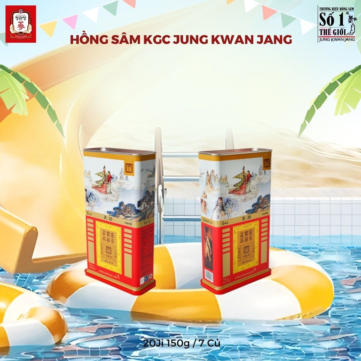  Thiên Sâm Nguyên Củ KGC Heaven Root 20Ji 150g / 7 Củ 