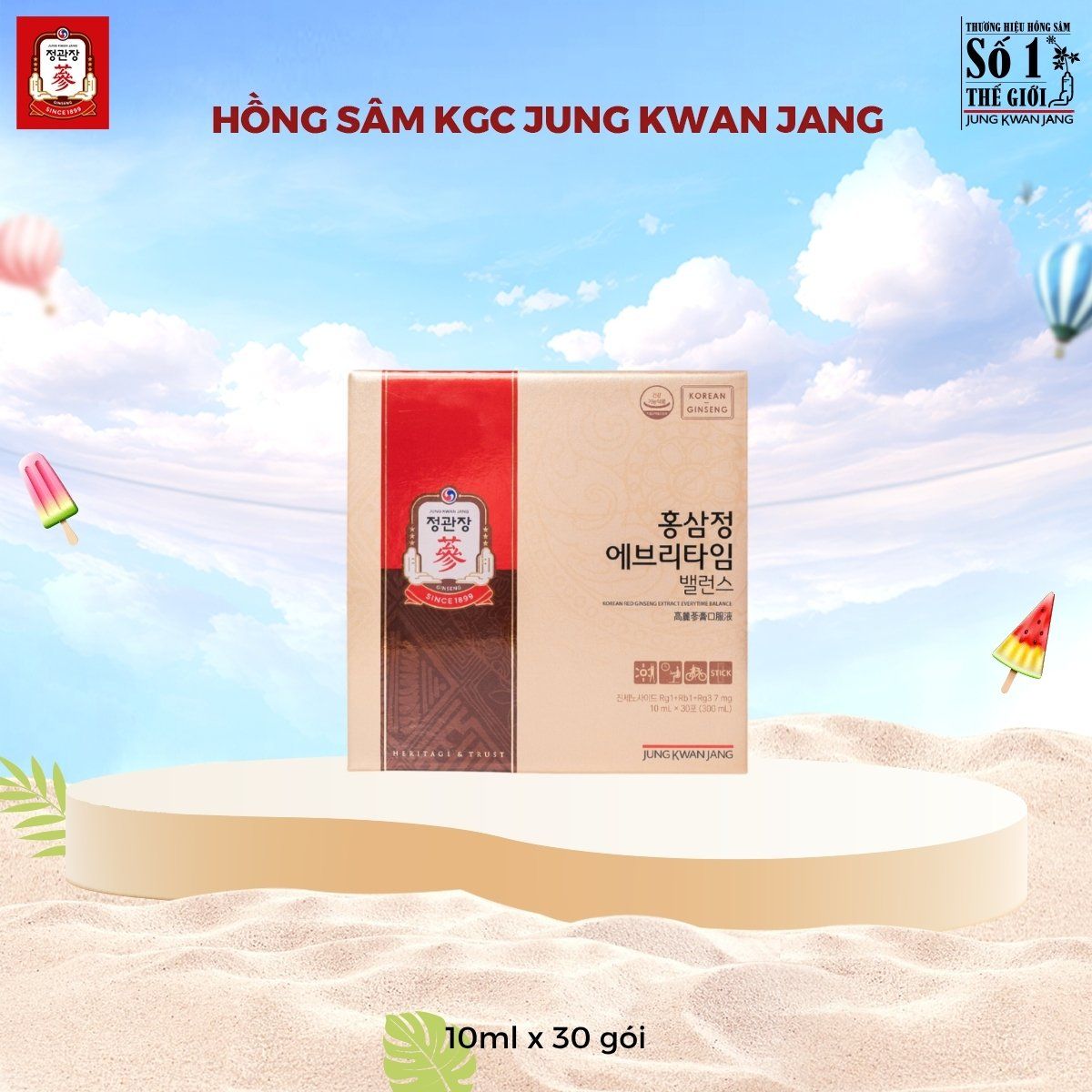  Tinh Chất Hồng Sâm Pha Sẵn KGC Extract Everytime Balance 10ml x 30 Gói 
