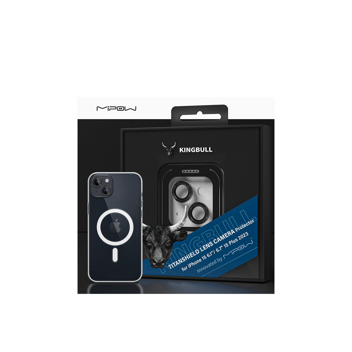  LENS CAMERA MIPOW KINGBULL IPHONE 15/IPHONE 15PLUS TITANSHIELD PROTECTOR 