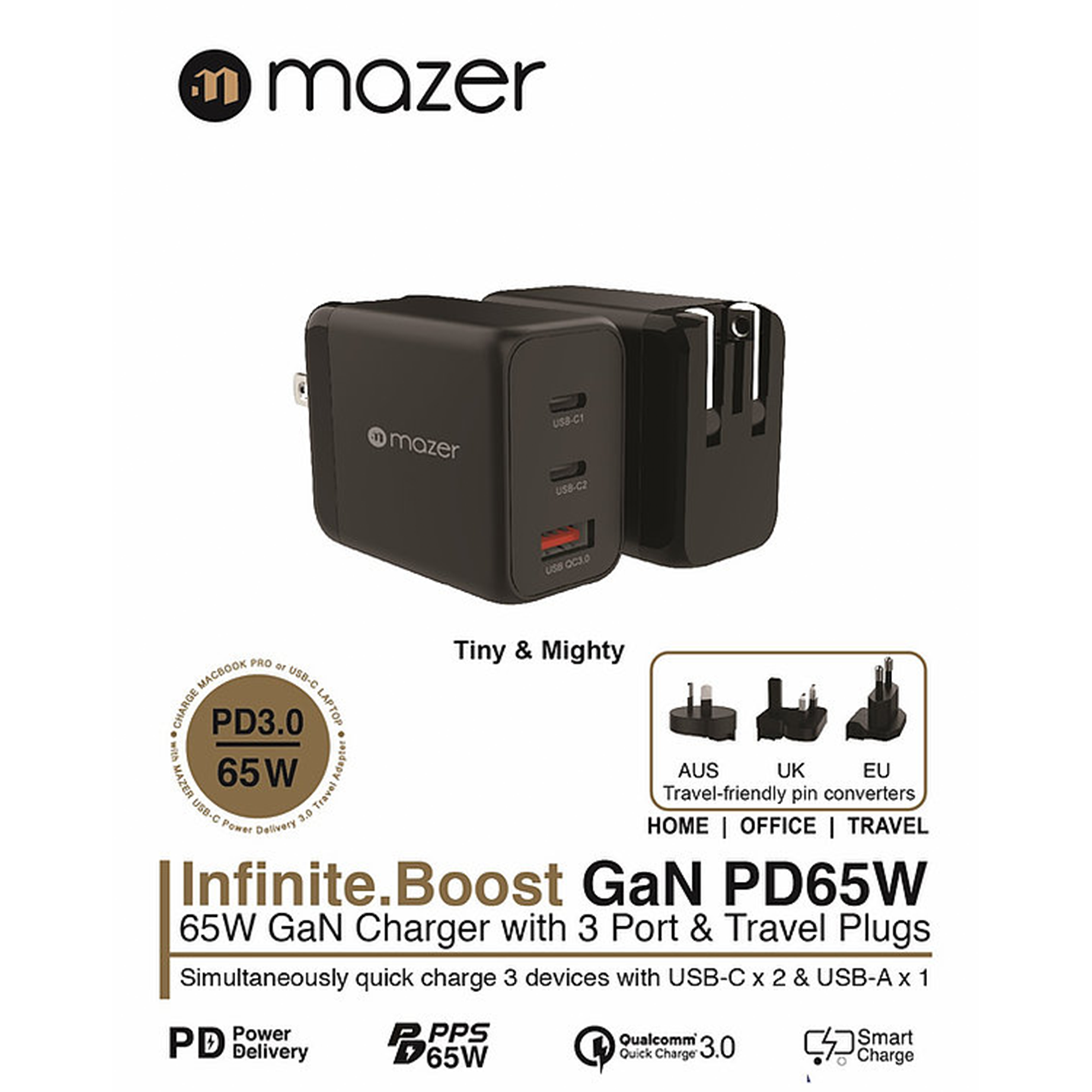  Củ Sạc MAZER Infinite.BOOST SuperMINI GaN PD65W 