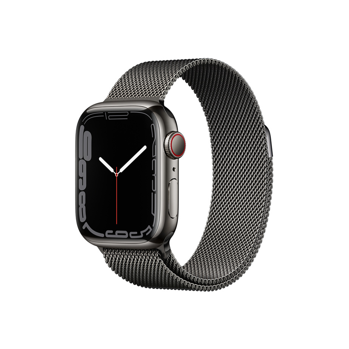  Apple Watch Series 7 GPS + Cellular, Graphite Stainless Steel Case with Milanese Loop 