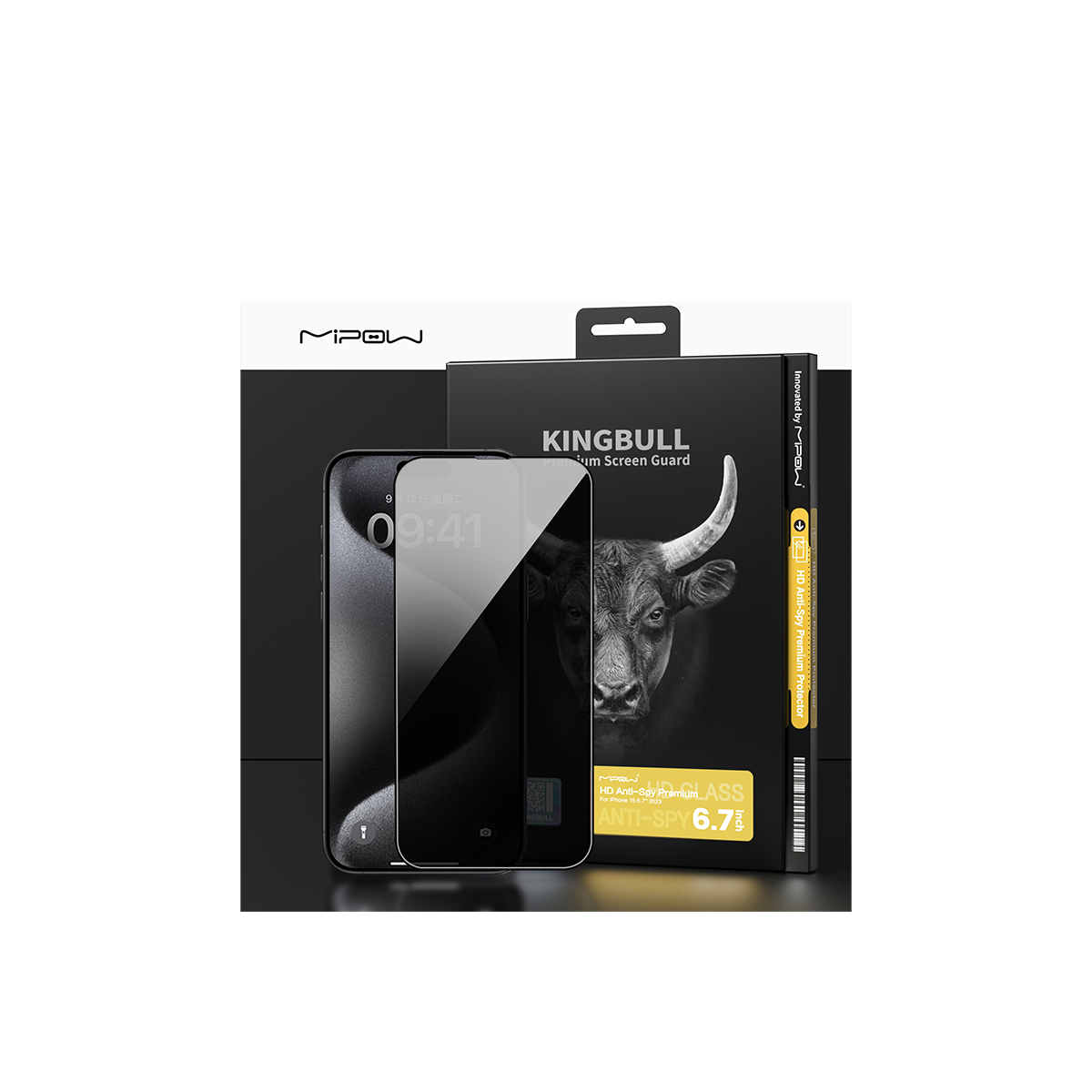  CƯỜNG LỰC MIPOW KINGBULL IPHONE 15 CHỐNG NHÌN TRỘM 