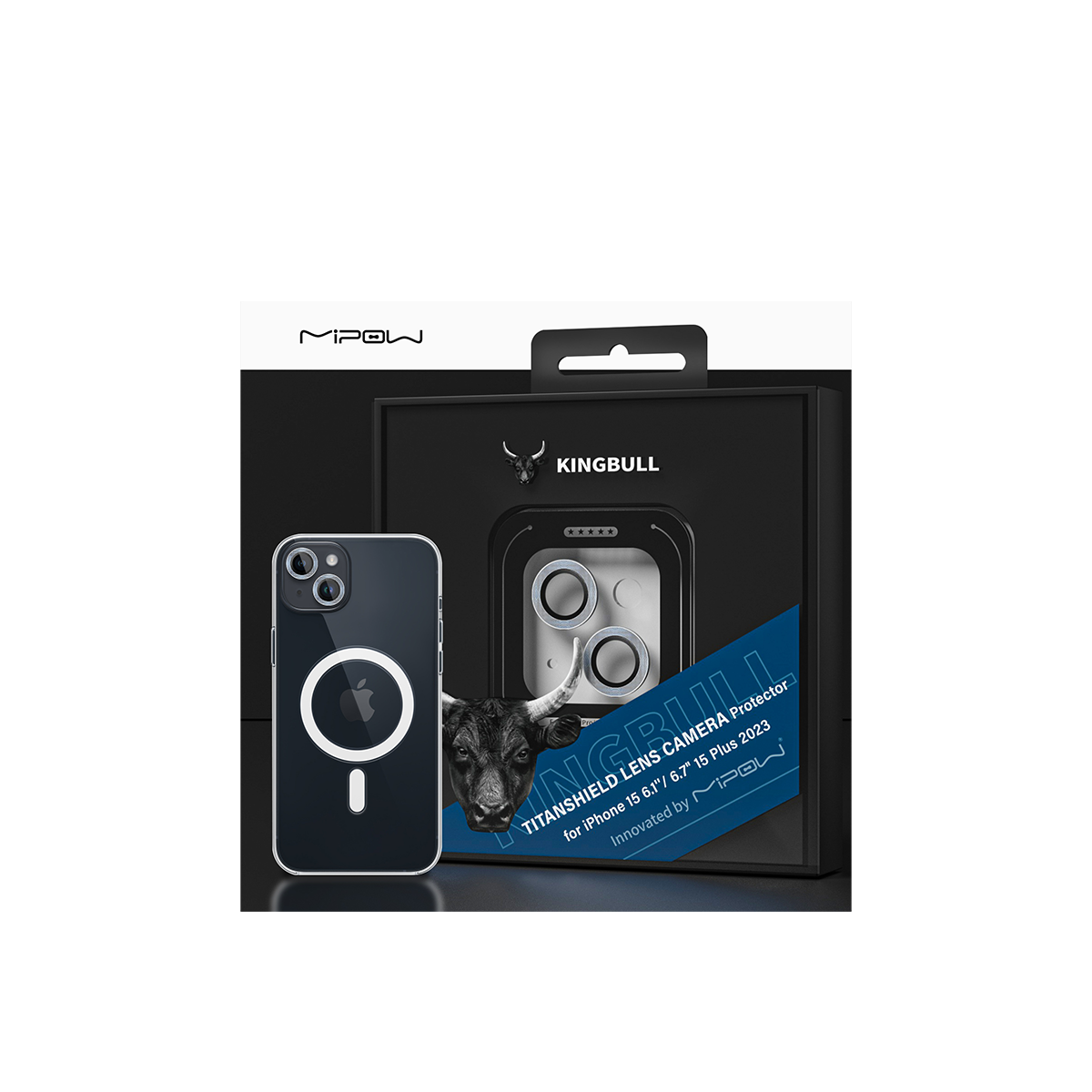  LENS CAMERA MIPOW KINGBULL IPHONE 15/IPHONE 15PLUS TITANSHIELD PROTECTOR 