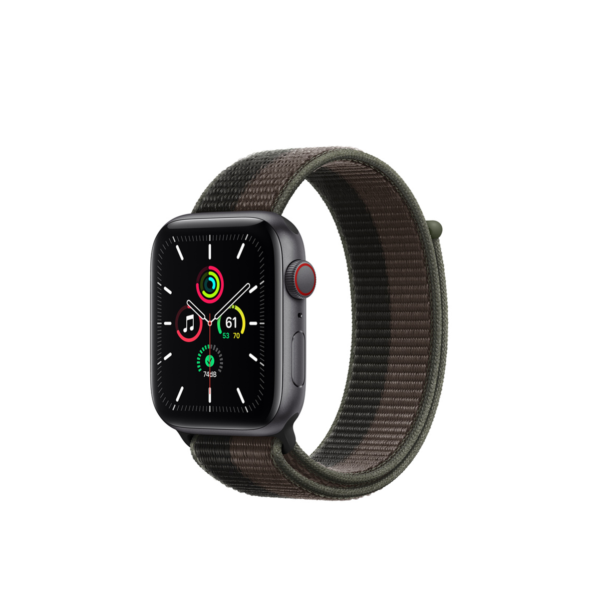  Apple Watch SE GPS + Cellular Space Grey Aluminium Case with Tornado/Grey Sport Loop Chính Hãng VN/A 