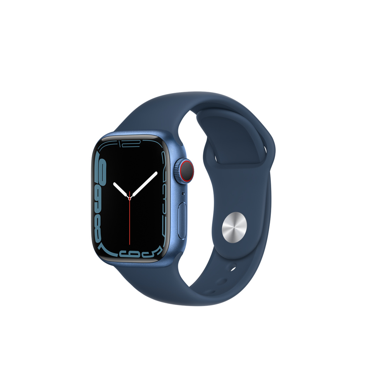  Apple Watch Series 7 GPS + Cellular, Blue Aluminium Case with Abyss Blue Sport Band - Regular 