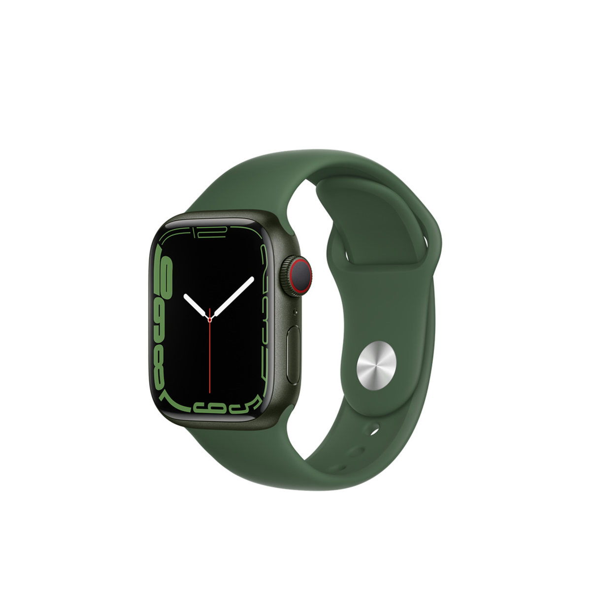  Apple Watch Series 7 GPS + Cellular, Green Aluminium Case with Clover Sport Band - Regular 