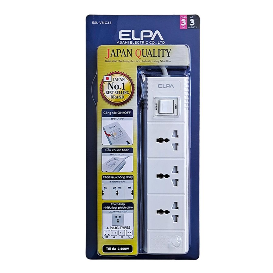  Ổ CẮM ĐIỆN ELPA ESL-VNC33 