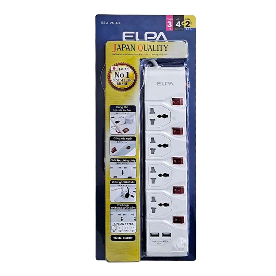  Ổ CẮM ĐIỆN ELPA ESU-VNI43 