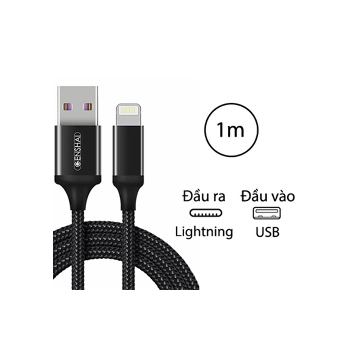  Cáp sạc Genshai USB to lightning 1M 