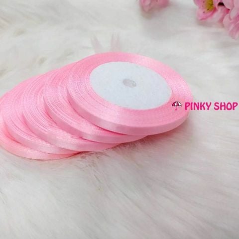 Ruy băng, dây ruy băng lụa trơn pinky shop 0.5cm (còn gọi là ruy băng 0.5 phân, 0.5p, có bề rộng 0.5 cm) màu hồng nhạt mẫu số 4 - Mã RB05LHN4