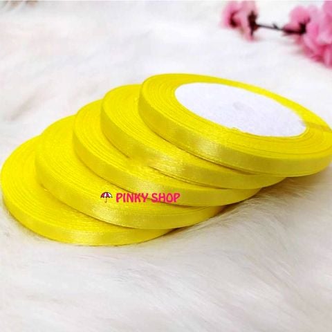Ruy băng, dây ruy băng lụa trơn Pinky Shop 0.5cm (còn gọi là ruy băng 0.5 phân, 0.5p, có bề rộng 0.5 cm) màu vàng mẫu số 2 Mã RB05LV2