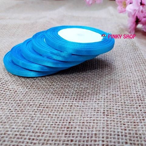 Ruy băng, dây ruy băng lụa trơn Pinky Shop 0.5cm (còn gọi là ruy băng 0.5 phân, 0.5p, có bề rộng 0.5 cm) màu xanh dương nhạt mẫu số 2 Mã RB05LXN2