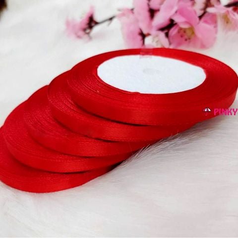 Ruy băng, dây ruy băng lụa trơn Pinky Shop 0.5cm (còn gọi là ruy băng 0.5 phân, 0.5p, có bề rộng 0.5 cm)  màu đỏ mẫu số 1 Mã RB05LĐĐ1