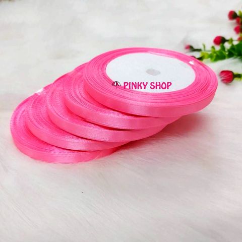 Ruy băng, dây ruy băng lụa trơn Pinky Shop 0.5cm (còn gọi là ruy băng 0.5 phân, 0.5p, có bề rộng 0.5 cm) màu hồng nhạt mẫu số 2 Mã RB05LHN2