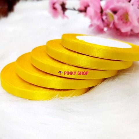 Ruy băng, dây ruy băng lụa trơn Pinky Shop 0.5cm (còn gọi là ruy băng 0.5 phân, 0.5p, có bề rộng 0.5 cm) màu vàng mẫu số 1 Mã RB05LT1