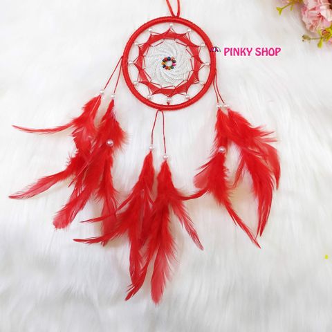 Dreamcatcher handmade màu đỏ 6 kiểu đan lưới rẻ quạt - Mã DRĐR6