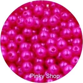 Hạt cườm, hạt cườm nhựa, hạt ngọc trai màu hồng đỏ nhiều size có lỗ xỏ 2 đầu loại tốt làm trang sức, phụ kiện handmade Pinky Shop mã HCNT11