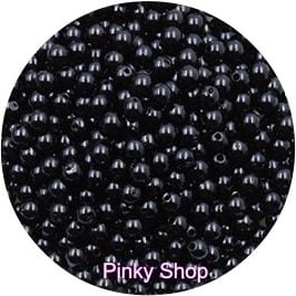 Hạt cườm, hạt cườm nhựa, hạt ngọc trai màu đen nhiều size có lỗ xỏ 2 đầu loại tốt làm trang sức, phụ kiện handmade Pinky Shop mã HCNT7