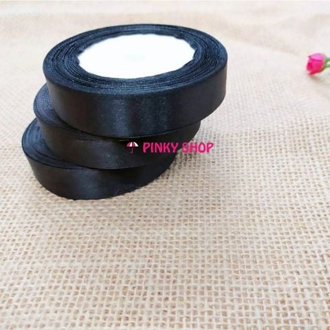 Ruy băng, dây ruy băng lụa trơn Pinky Shop 2cm (còn gọi là ruy băng 2 phân, ruy băng 2p, ruy băng có bề rộng 2cm) màu đen Mã RB2LĐN1