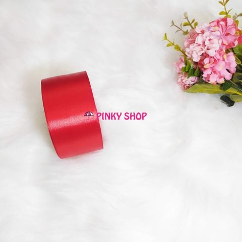 Ruy băng, dây ruy băng lụa Pinky Shop 5 cm (còn gọi là ruy băng 5 phân, 5p, có bề rộng 5 cm) màu đỏ mẫu số 1 Mã RBLĐ1
