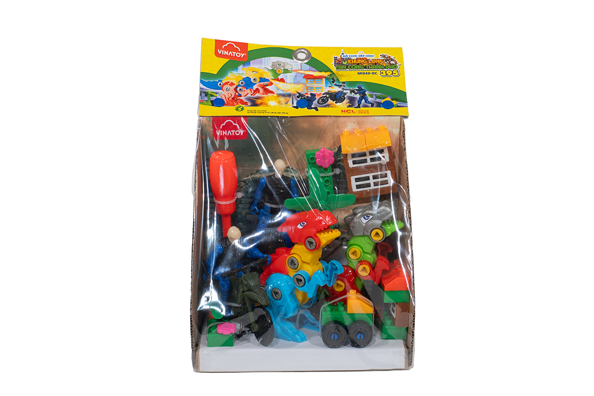  [Hot] [New] ĐỒ CHƠI XẾP HÌNH KHỦNG LONG TẤN CÔNG THÀNH PHỐ VINATOY 395 