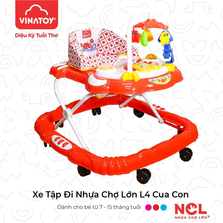  [New] Xe Tập Đi Nhựa Chợ Lớn L4 Con Cua - M1839-XTĐ 