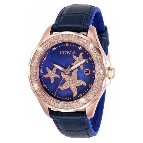 Wildflower Starfish Quartz Crystal Blue Dial Ladies Watch 32665