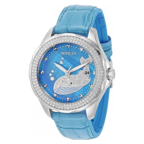 Wildflower Whale Quartz Crystal Blue Dial Ladies Watch 32673