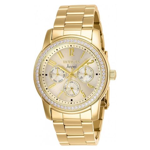 Angel Crystal Gold Dial Yellow Gold-plated Ladies Watch 17020