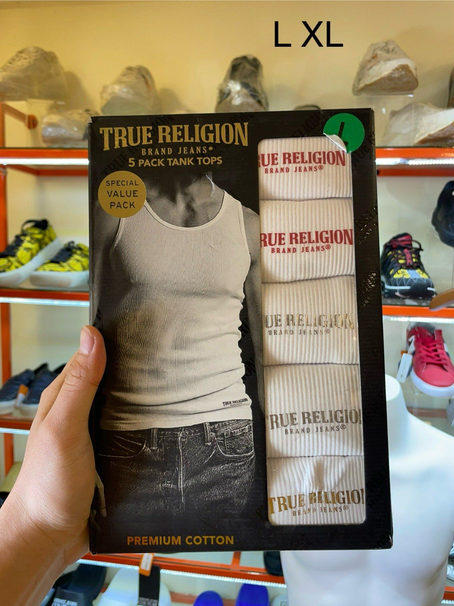 Set 5 Áo Lót Ba Lỗ True Religion Trắng Đỏ - Bạc - Vàng - New - TRCOTK500