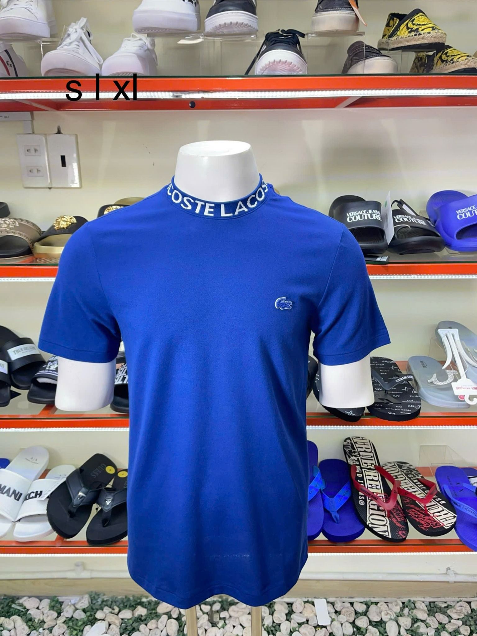 Áo Thun Lacoste Xanh Navy Cổ Chữ Trắng - New - TH7488 51 HBM