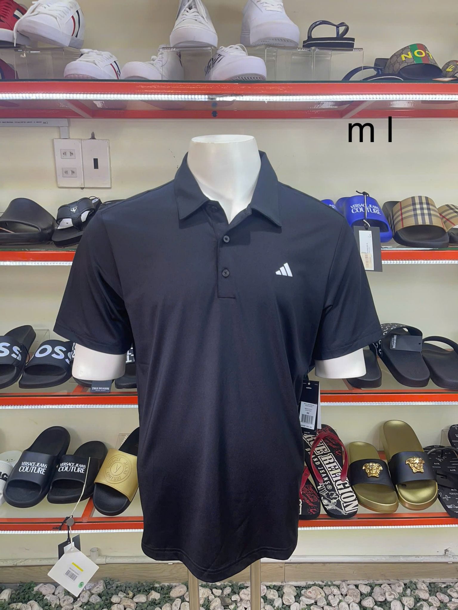 Áo Polo Adidas Đen Logo Trắng - New - ADVS20R772 - PB02