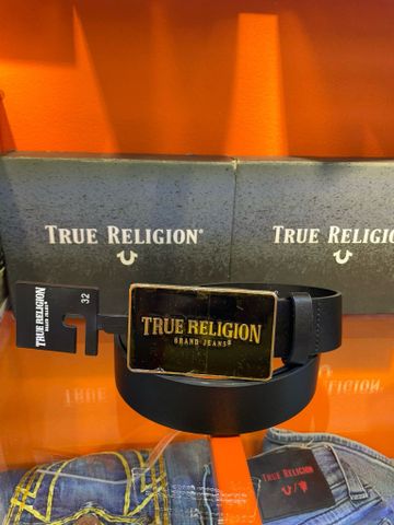 Dây Nịt Đen Viền Vàng True Religion - New - TR301027