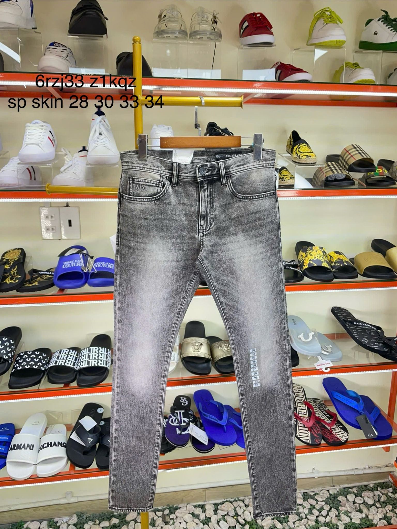 Quần Dài Jeans A/X Armani Exchange Xám Đen Super Skinny - New - 6RZJ33 Z1KQZ - GB01