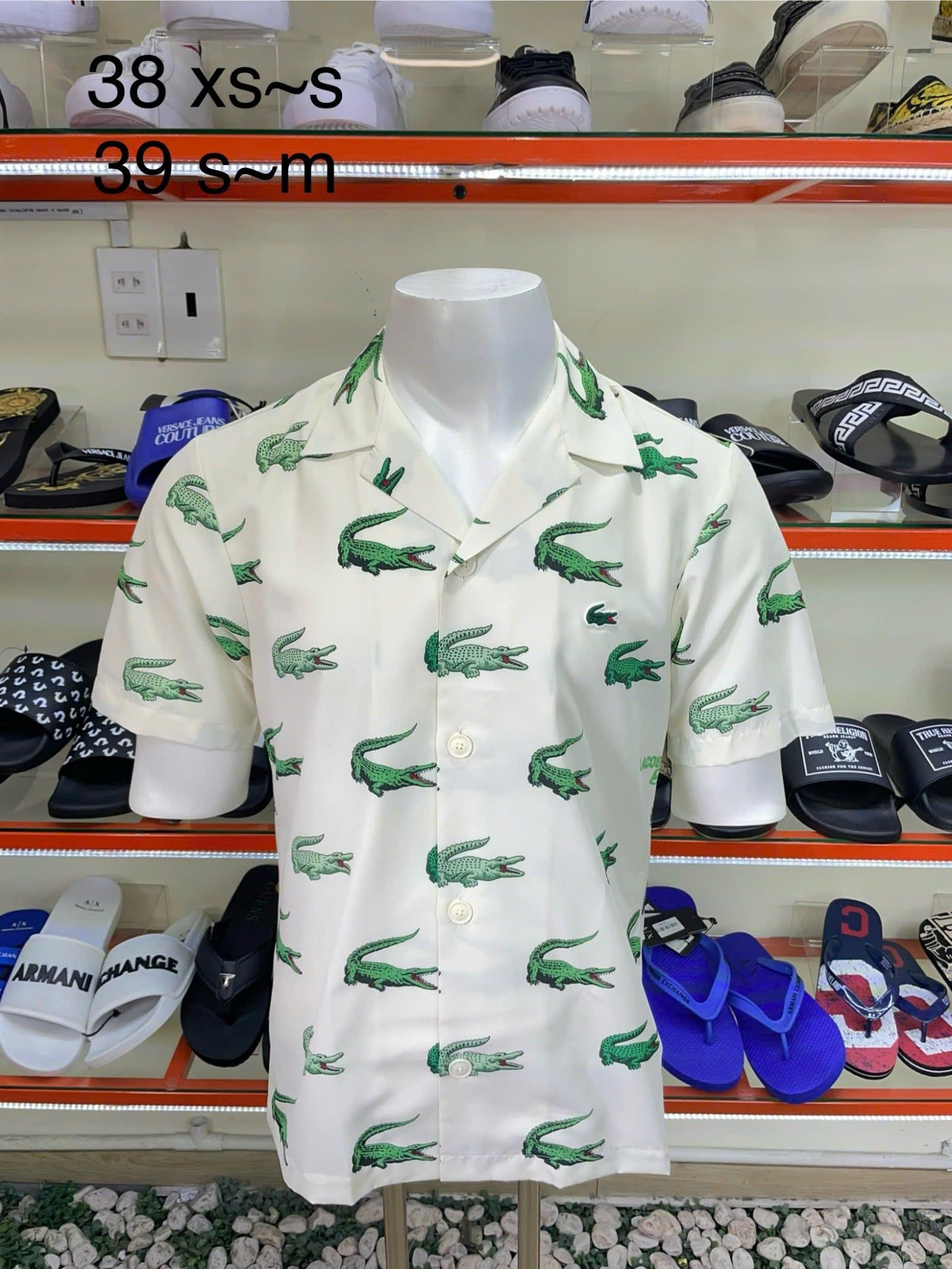 Áo Sơ Mi Tay Ngắn Lacoste Vàng Nhạt - New - CH56195170V