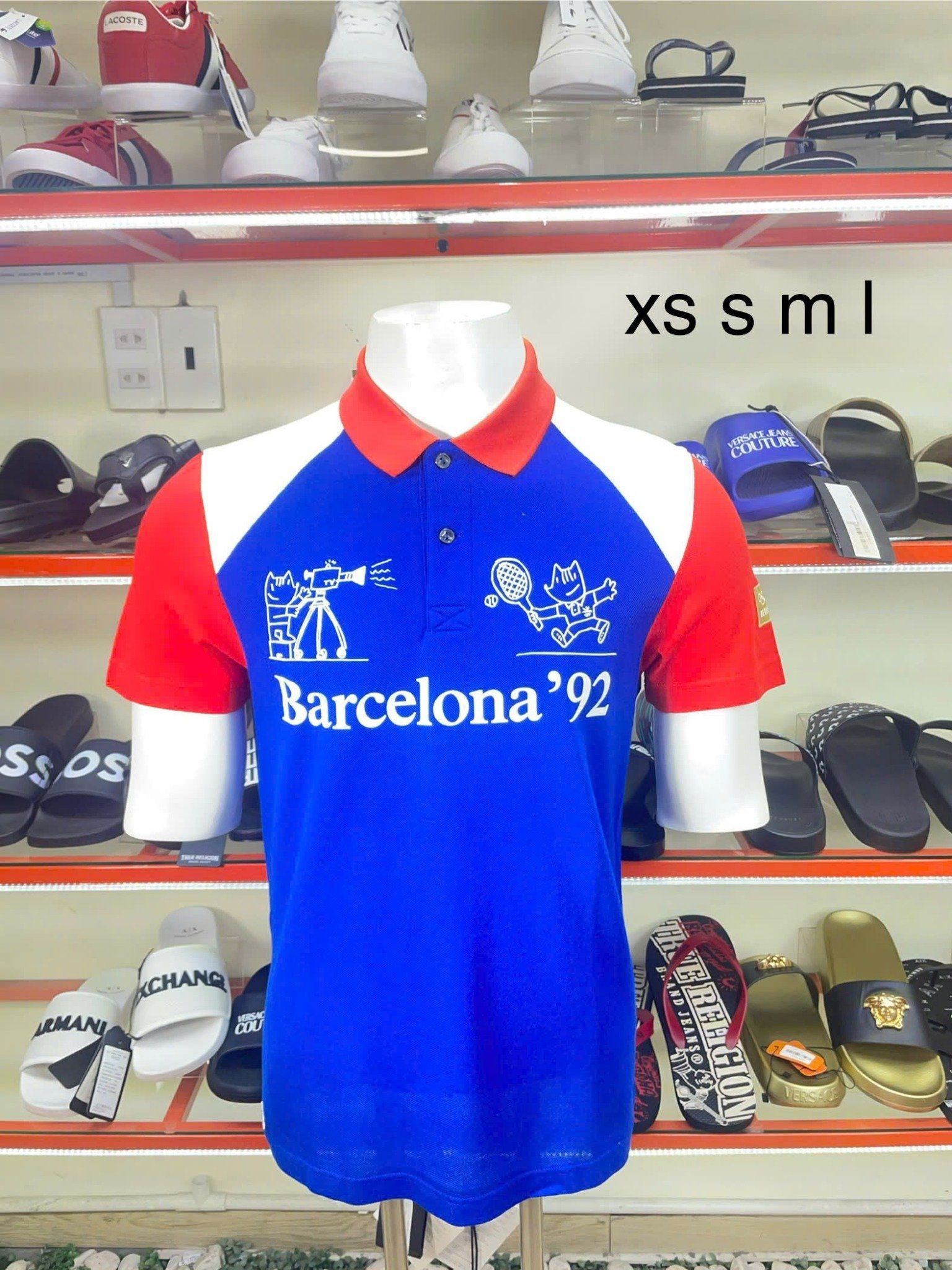 Áo Polo Lacoste Xanh Đỏ Barcelona - New - PH8628 - PC05