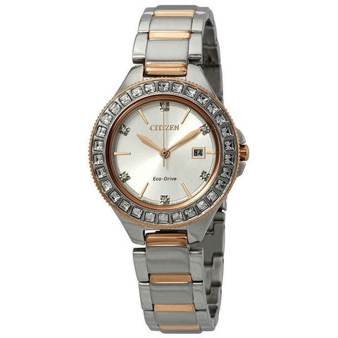 Silhouette Crystal Silver Dial Ladies Watch FE1196-57A