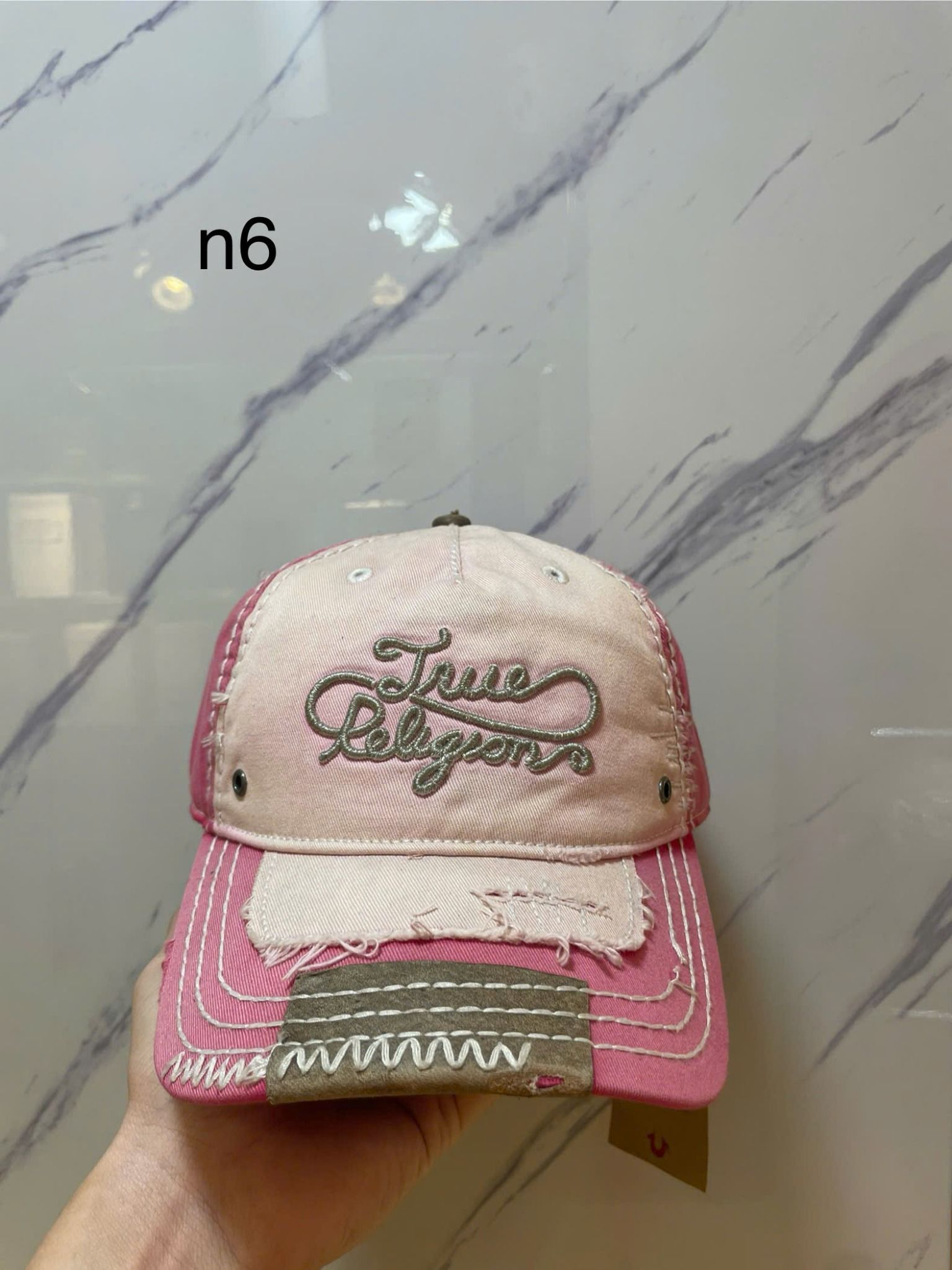 Nón True Religion Hồng Chữ Xám - New - N6