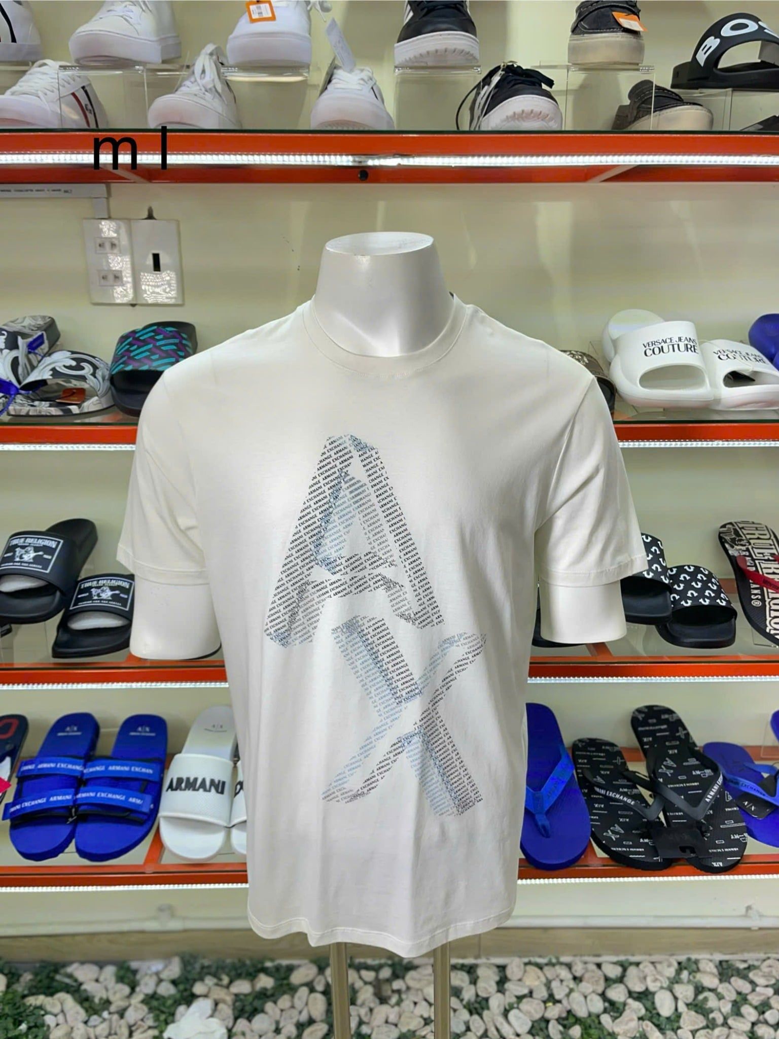 Áo Thun Cổ Tròn A/X Armani Exchange Trắng In Chữ - New - 3DZTAE ZJA5Z