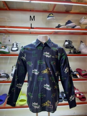 Áo Sơ Mi Tay Dài Xanh Đen Họa Tiết Lacoste - New - CH021551QRN - PC04