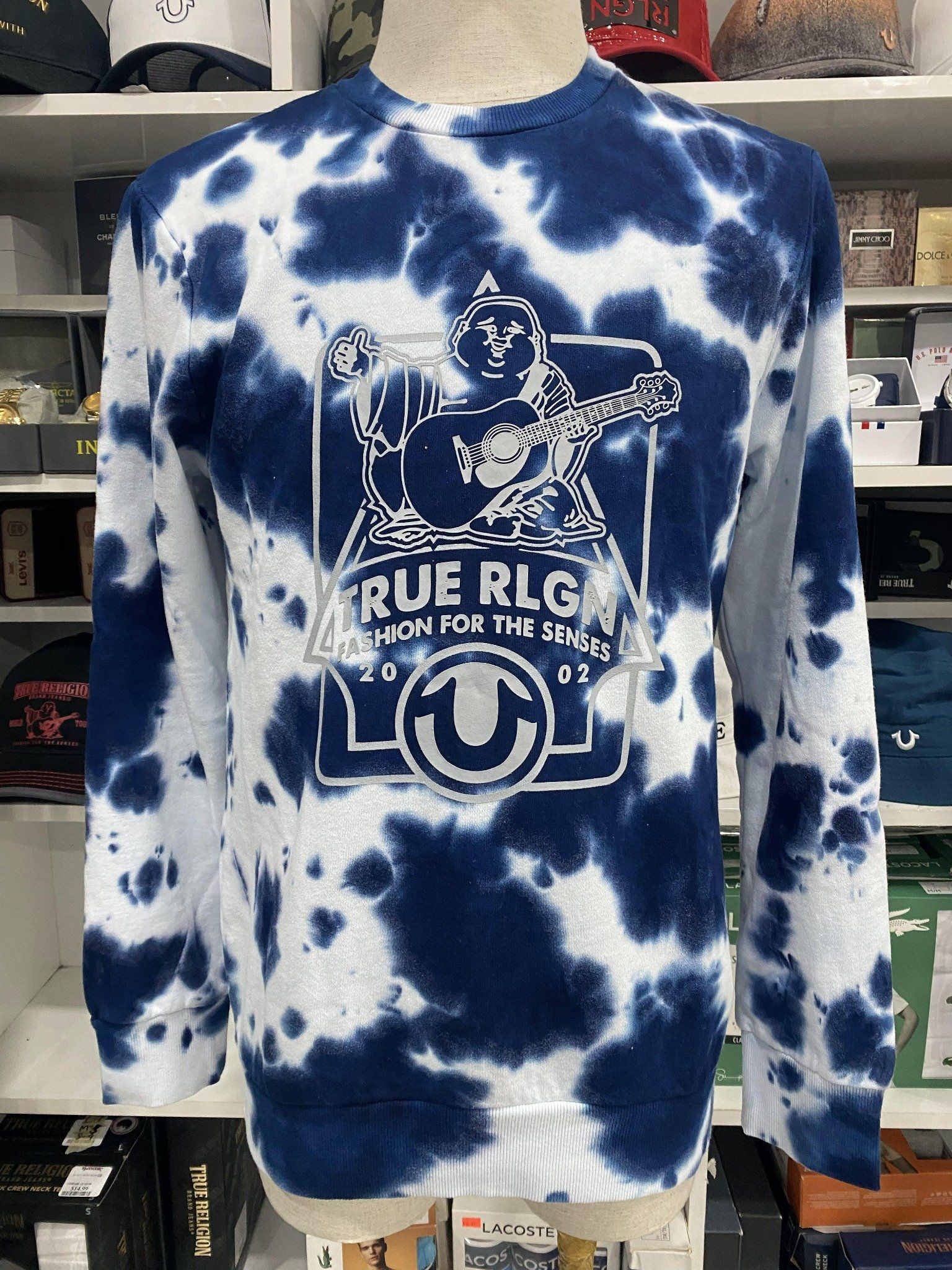 Áo thun tay dài True Religion Xanh loan trắng - New - 105973 - TA04