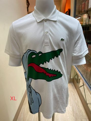 Áo Polo Trắng In Cá Sấu To Lacoste - PH041051WX5