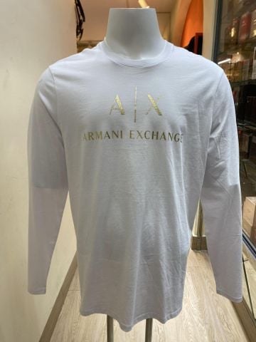 Áo Thun Tay Dài Trắng A/X Armani Exchange Chữ Vàng - New - 6KZTCH Z8H4Z - GE03